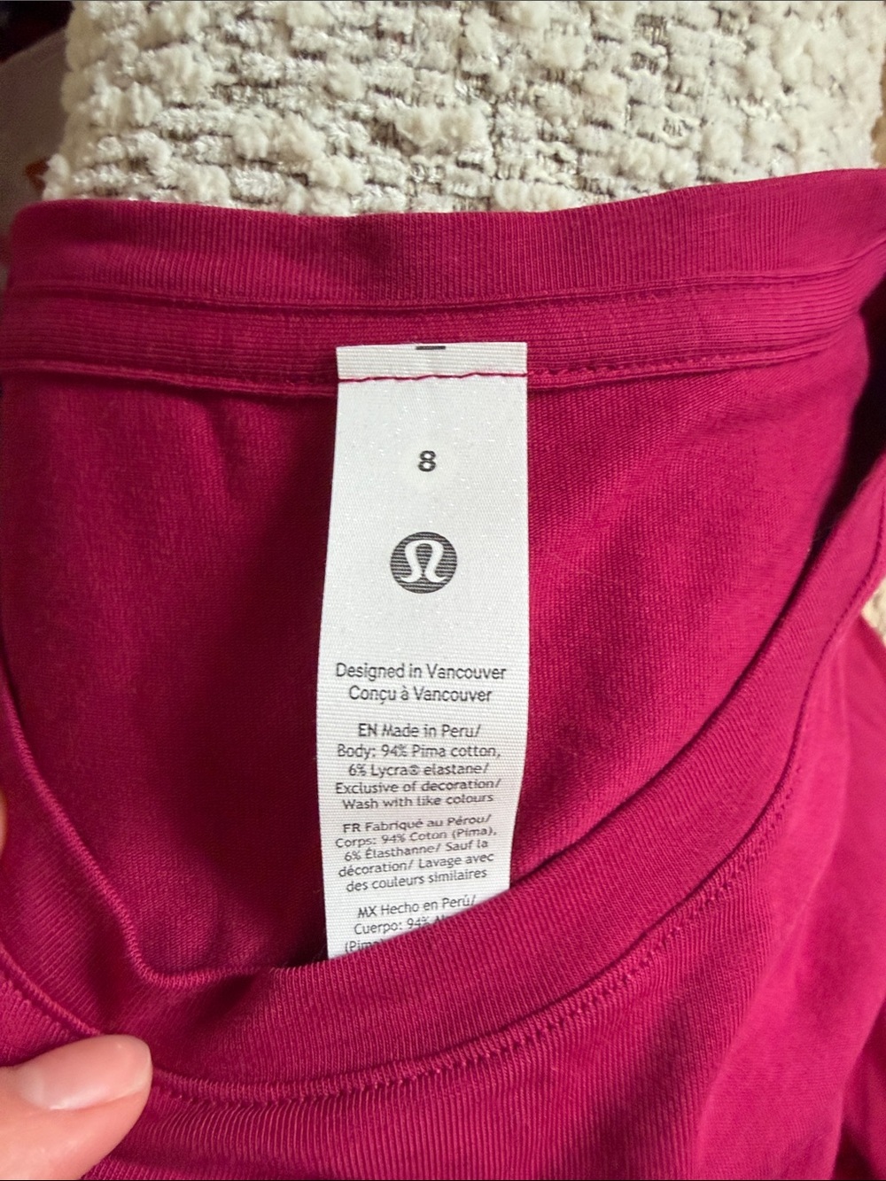 lululemon athletica Love Long Sleeve Crew Tee in Fuchsia pink layering top - Picture 5 of 5